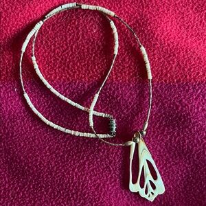 Handcrafted White Shell and Puka Shell Pendant Necklace - Women Jewelry